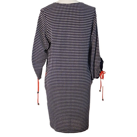 NWT: Tricot Chic Navy & White Checkered Plaid Tunic Dress Made in Italy - Picture 2 of 12